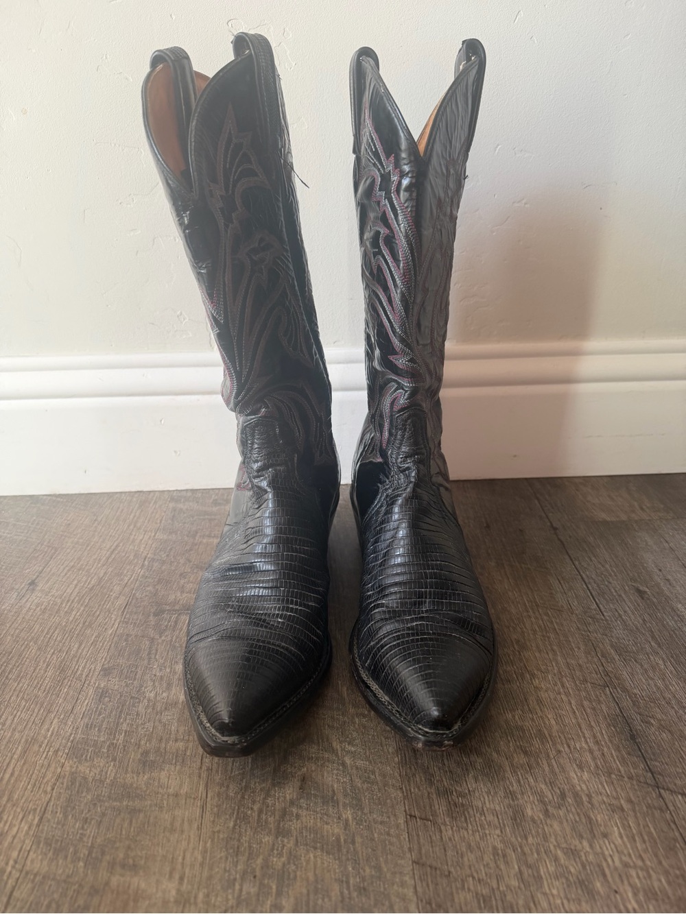 Tony Lama black  Leather Cowboy Boot